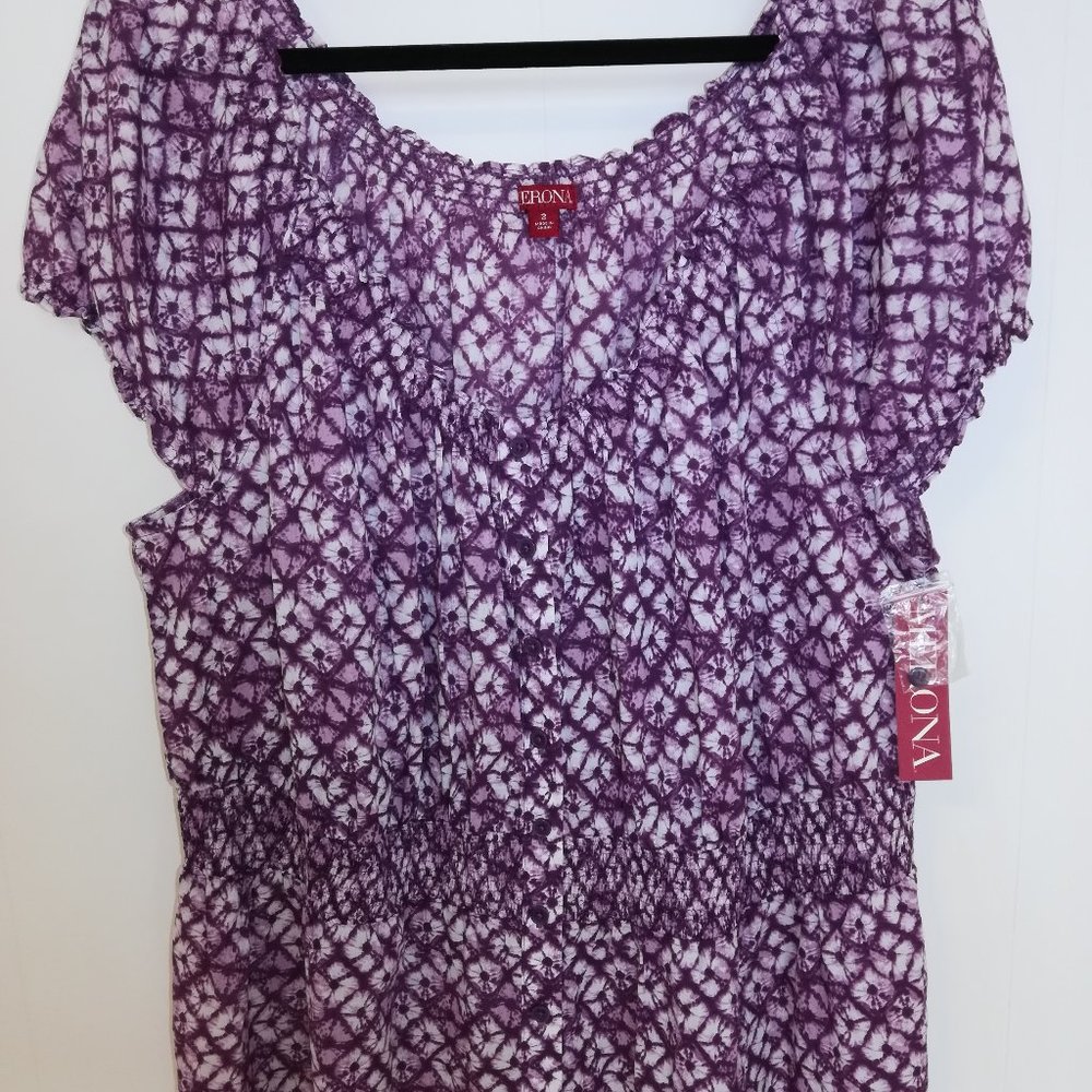 Purple lightweight peasant top
